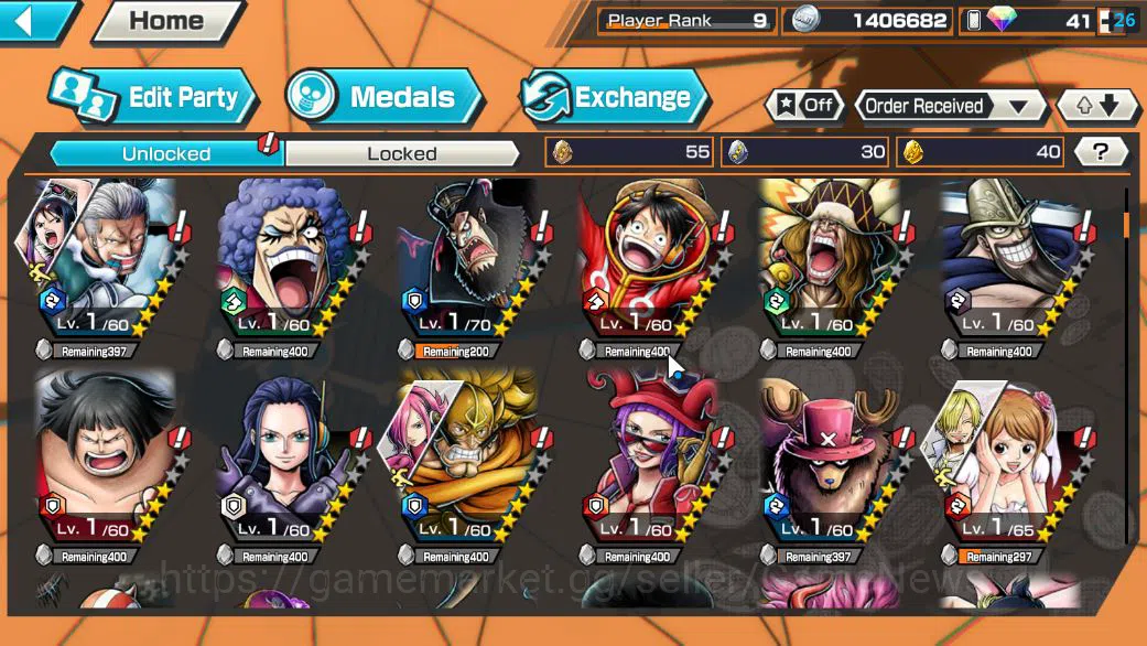 One Piece Bounty Rush Accounts Global|3 EX|BP Kuzan,AMS[Borsalino],5Elder St.Satu image 7