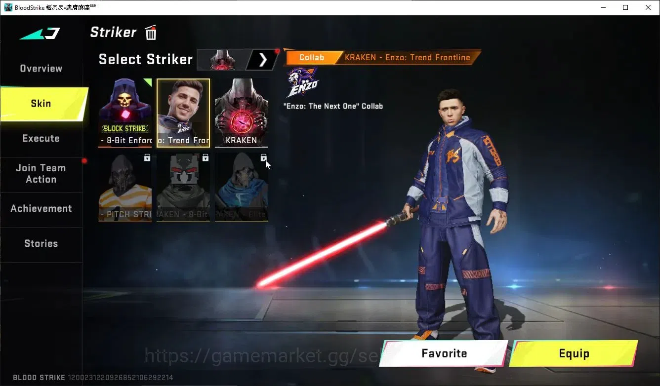 Blood Strike Accounts ASIA|MELEE LightBlade+Collab ENZO-Kraken,TR MCX,FN image 7