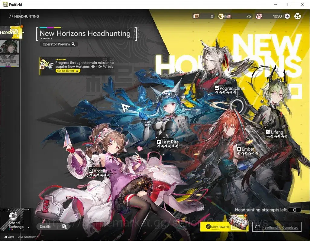 Arknights: Endfield Accounts ASIA|Lv45|3SSR(1Limited)+4(*6WP)|(Zhuang Fangyi+Si image 13