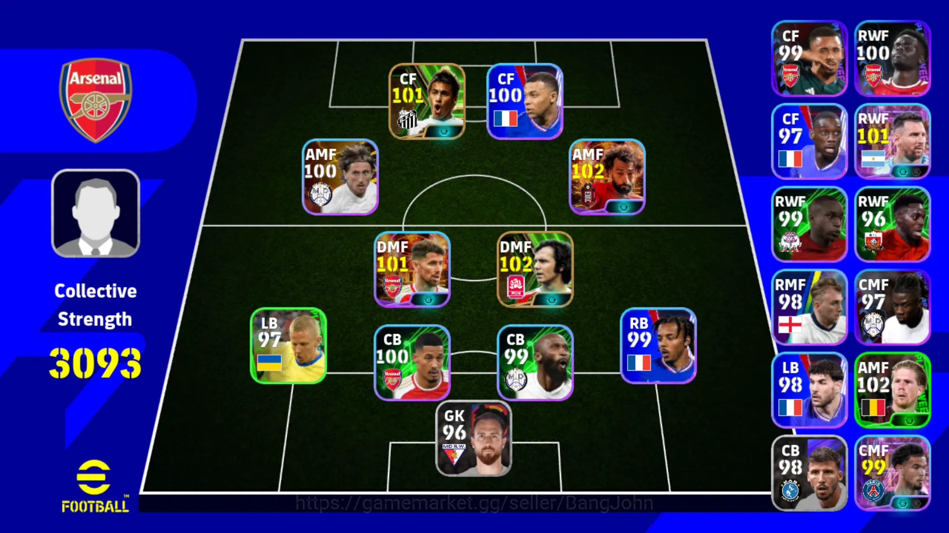 eFootball Accounts Android Power 3093 | salah blitz Detail In SS EFB2 image 2