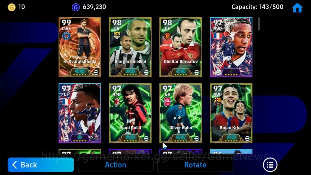 eFootball Accounts Legends & Iconic Players Android|National Team Pack France 2026|BigTime K.Kvaratskhelia,Epic Dimitar 5