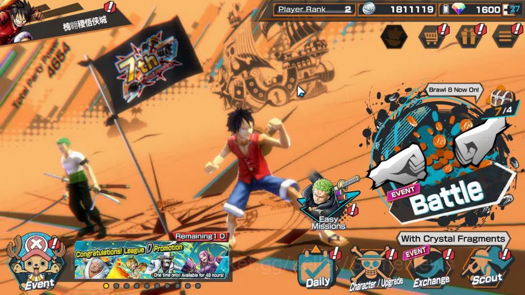One Piece Bounty Rush Accounts Global/Android|EX 4 |1.6 RD|TFE Monkey D.Luffy,AF image 1