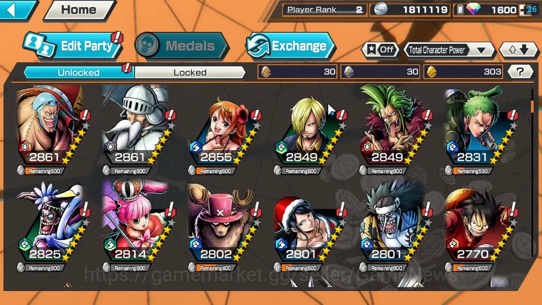 One Piece Bounty Rush Accounts Global/Android|EX 4 |1.6 RD|TFE Monkey D.Luffy,AF image 6