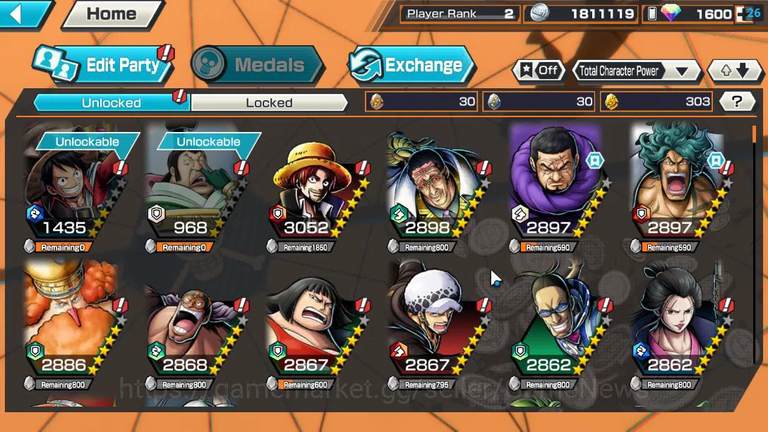 One Piece Bounty Rush Accounts Global/Android|EX 4 |1.6 RD|TFE Monkey D.Luffy,AF image 7
