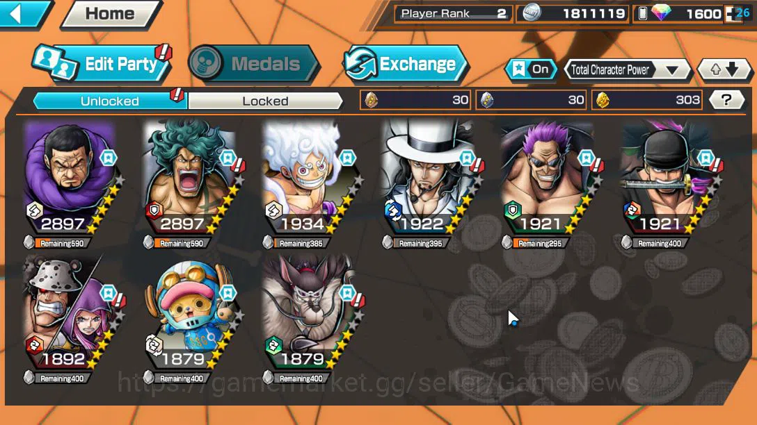 One Piece Bounty Rush Accounts Global/Android|EX 4 |1.6 RD|TFE Monkey D.Luffy,AF image 8