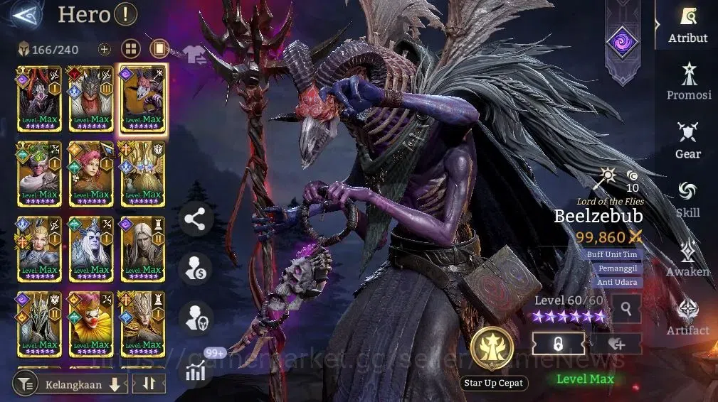 Watcher of Realms Accounts End-Game GLOBAL 60x|Lv82|6.8M Power|5 Lord[Praetus,EzarethA1,IovarA1,Elddr,Aracha]+62 10