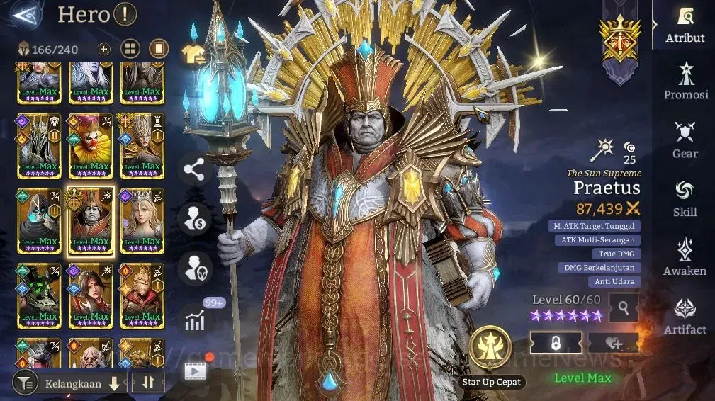 Watcher of Realms Accounts End-Game GLOBAL 60x|Lv82|6.8M Power|5 Lord[Praetus,EzarethA1,IovarA1,Elddr,Aracha]+62 13