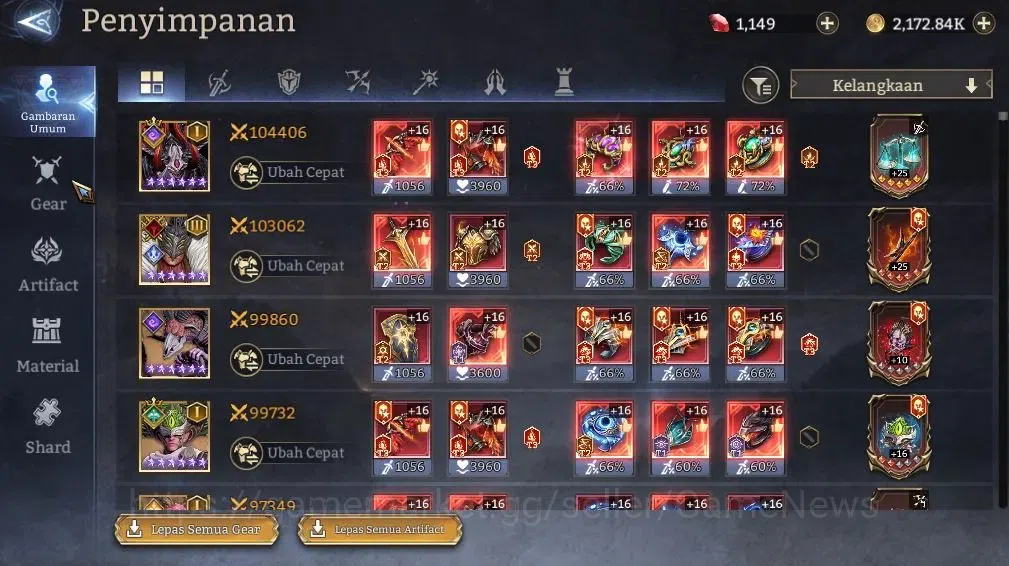 Watcher of Realms Accounts End-Game GLOBAL 60x|Lv82|6.8M Power|5 Lord[Praetus,EzarethA1,IovarA1,Elddr,Aracha]+62 20