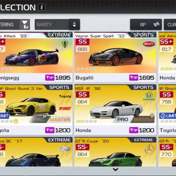 Racing Master Accounts SEA |Lvl 19|2 PL Cars ( jesko Attack Ecu 1, Veyron SS ) + 40 Etc Cars ( S2000 Ecu 3, NSX -R Ecu 2