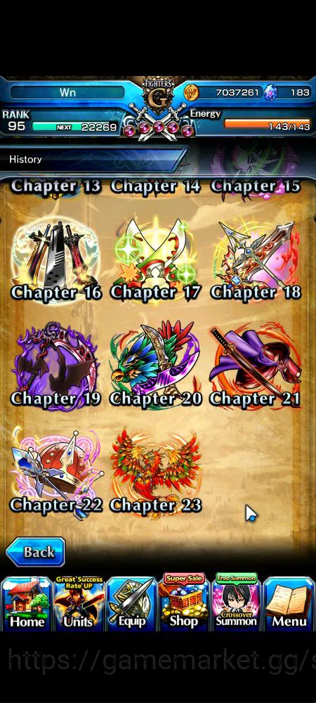 Grand Summoners Accounts Global|Rank 95|183 cc|15 Ascend+8 TW|[Okarun,DL Ri image 10