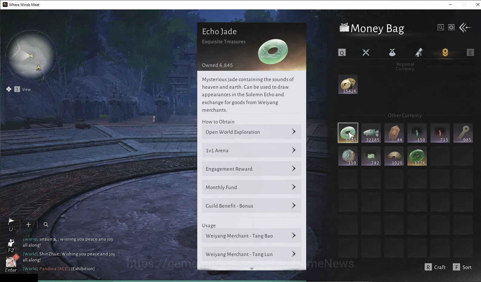 Where Winds Meet Accounts GLOBAL|Lv 84|GS 19k|6,8K Jade|Peaceful Life Set|Nameless Sword+Nameles Spear|100% Oddt|MC 4