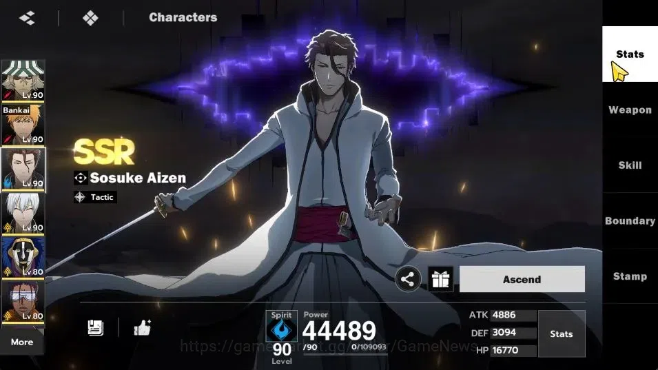 BLEACH: Soul Resonance Accounts NuverseSEA|LV 69|9 SSR [(UraharaB3,IchigoB1,AizenB image 11