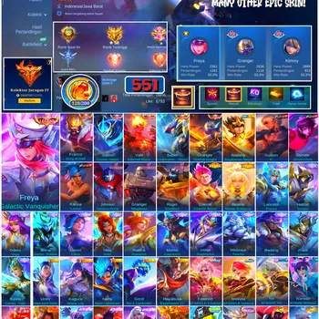 Mobile Legends: Bang Bang Accounts #4477 551 Skins | Freya Galactic Vanquisher (LEGEND) | Franco King of Hell (LEGEND