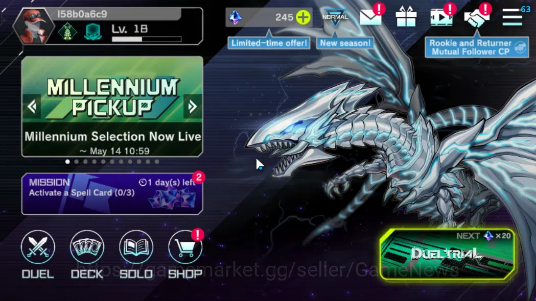 Yu-Gi-Oh! Master Duel Accounts Lv 18|18 Deck|YubelFs,KewlToon,Resonator,VSK9,Drag image 1
