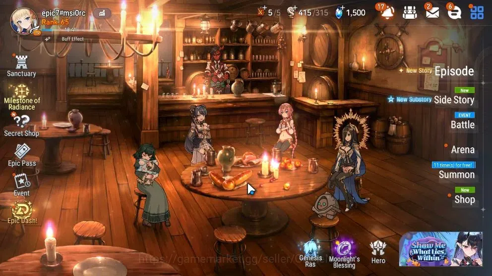 Epic Seven Accounts High-End GLOBAL UnVerif|New Era|9 ML(NM Luna,ZIO,DD Ray,etc)+Ab Fumyr,Setsuka,Ivana,Rinak,etc|AUTO 1