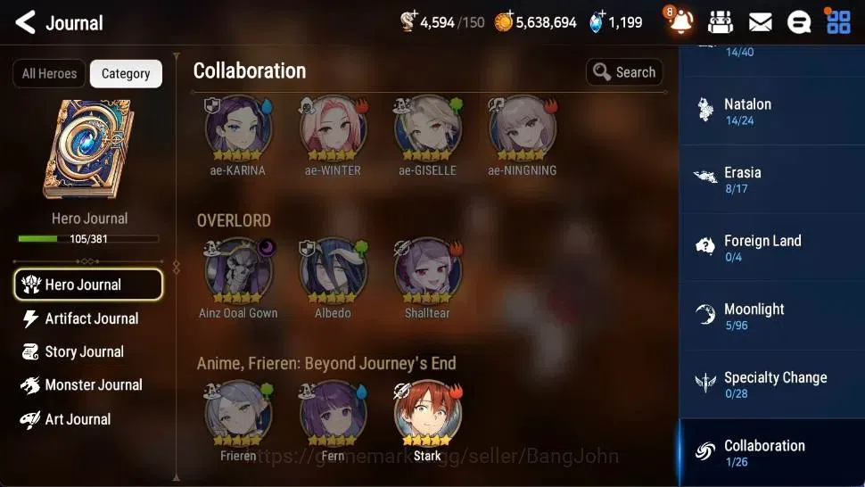 Epic Seven Accounts Asia | Starter|1 ML(Commander Pavel)+Collab (Stark image 5