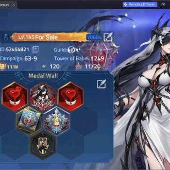 Mobile Legends: Adventure Accounts Global | LV 145 | 111M Power | Camp 63-9 | VIP 9 | 21 Awakening | Hero 244 | 5 UR | 4