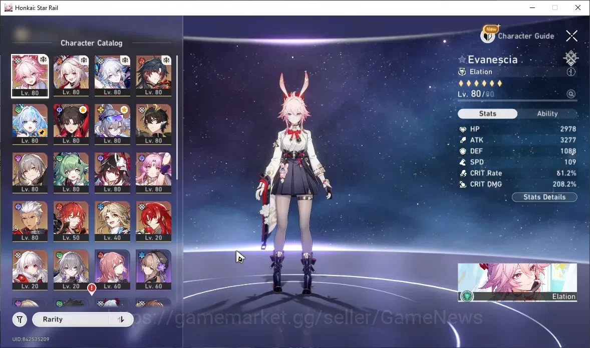 Honkai Star Rail Accounts Others ASIA|TL 69|3 Pream Team|13 Limited (Archer,Rin Tohsaka,Evanescia E1,Sw999,Yao 1