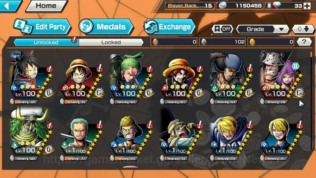 One Piece Bounty Rush Accounts Global |5 EX characters |Film Red Shanks,Blackbear image 11