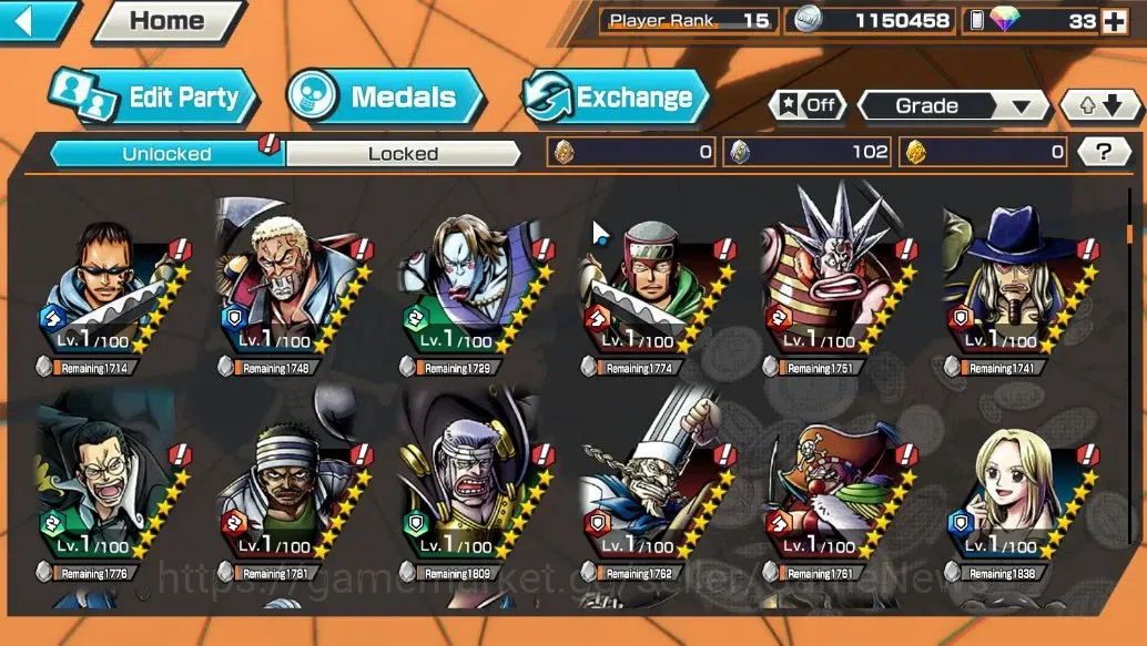 One Piece Bounty Rush Accounts Global |5 EX characters |Film Red Shanks,Blackbear image 13