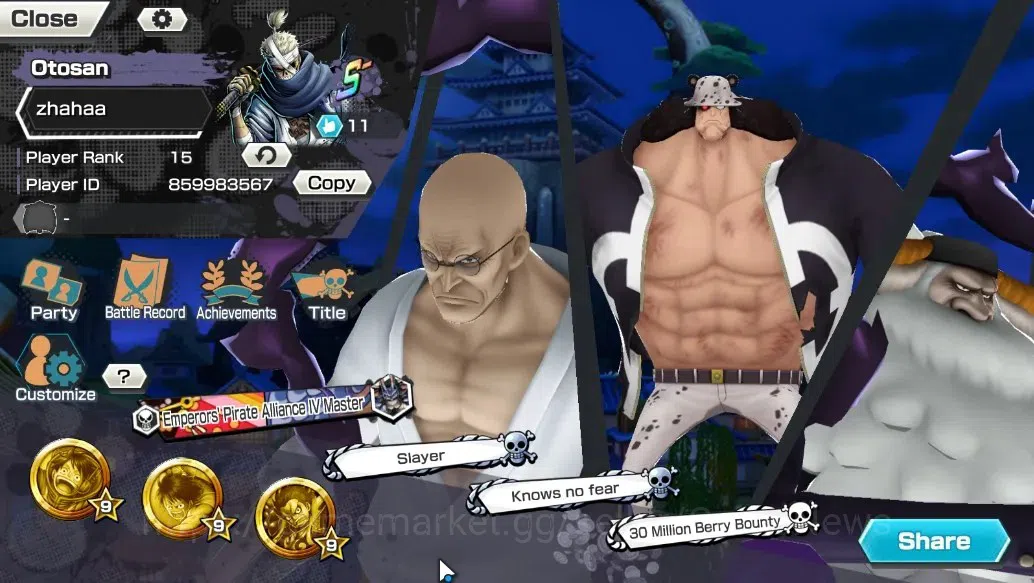 One Piece Bounty Rush Accounts Global |5 EX characters |Film Red Shanks,Blackbear image 2