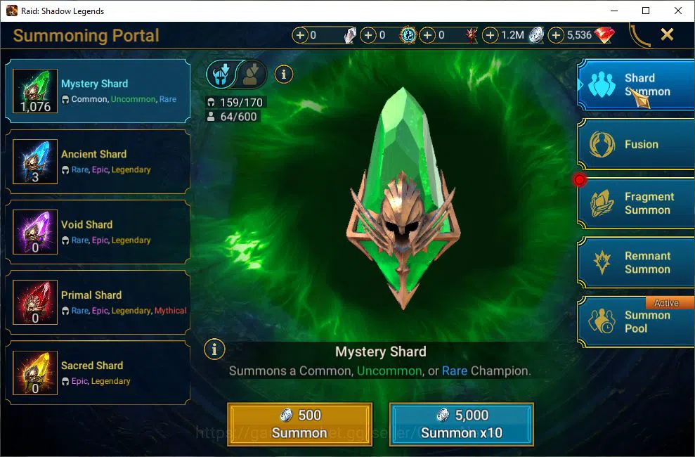Raid: Shadow Legends Accounts Starter Lv40 455K Power|5,5K Gems+25K Energy|1 Mythical (Galathir)|14 Legendary 12