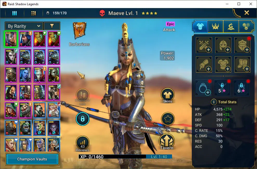 Raid: Shadow Legends Accounts Starter Lv40 455K Power|5,5K Gems+25K Energy|1 Mythical (Galathir)|14 Legendary 4