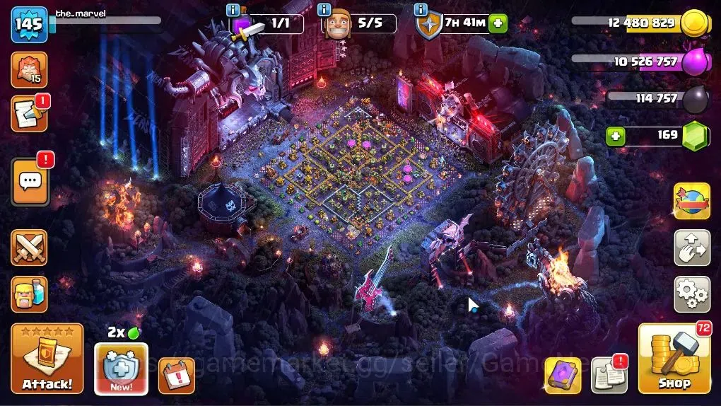 Clash of Clans Accounts High-End LV 145|TH 14-BH 7|HH 8|Sound Clash Scenery+Skin BK,AQ|BK 75,AQ 80,GW 48,MP 43,RC 29|BM 1