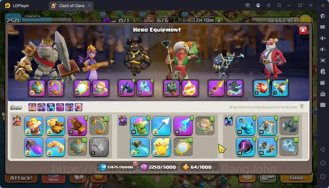 Clash of Clans Accounts TH 18-BH 10|LVL250|BK100,AQ100,MP72,GW76,RC53,DD5| image 11