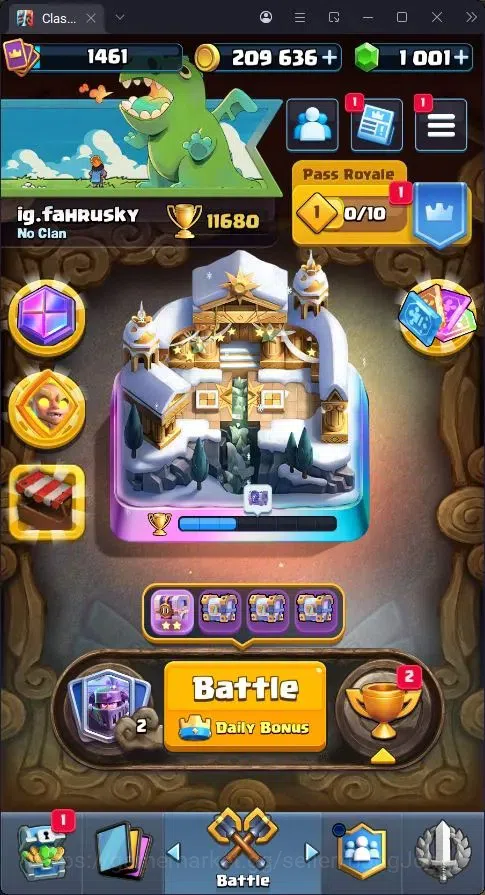 Clash Royale Accounts High-End Trophy 11680|CL 1461|KTL 15|121 Cards + 6 Max|8 Champ|4 Hero + 11 Evo|Arena 28|1001 Gems|209K 1
