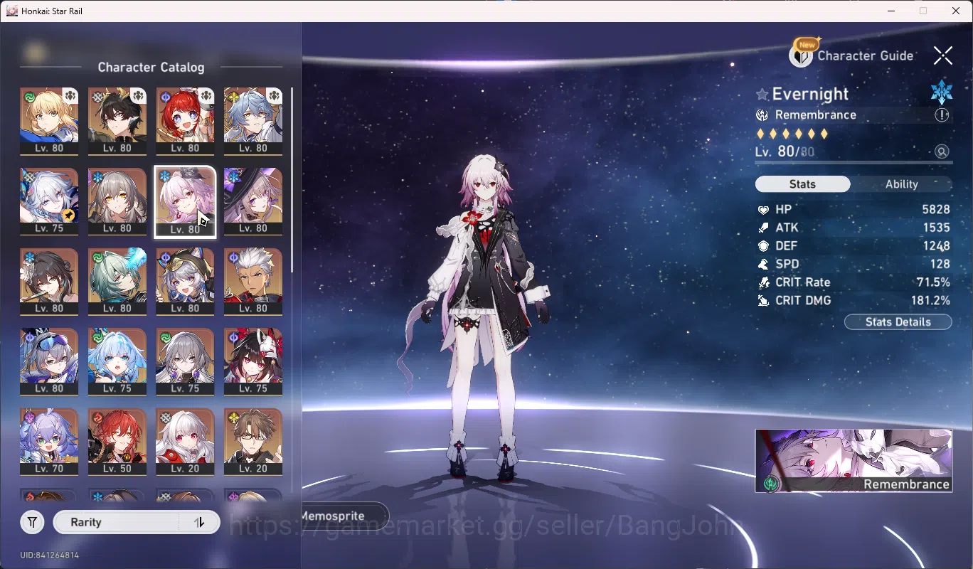 Honkai Star Rail Accounts ASIA TL 70 | 14 Limit Evernight Sign,Saber Tribbie image 3