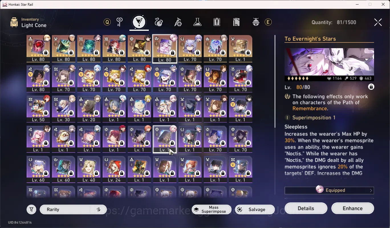 Honkai Star Rail Accounts ASIA TL 70 | 14 Limit Evernight Sign,Saber Tribbie image 4