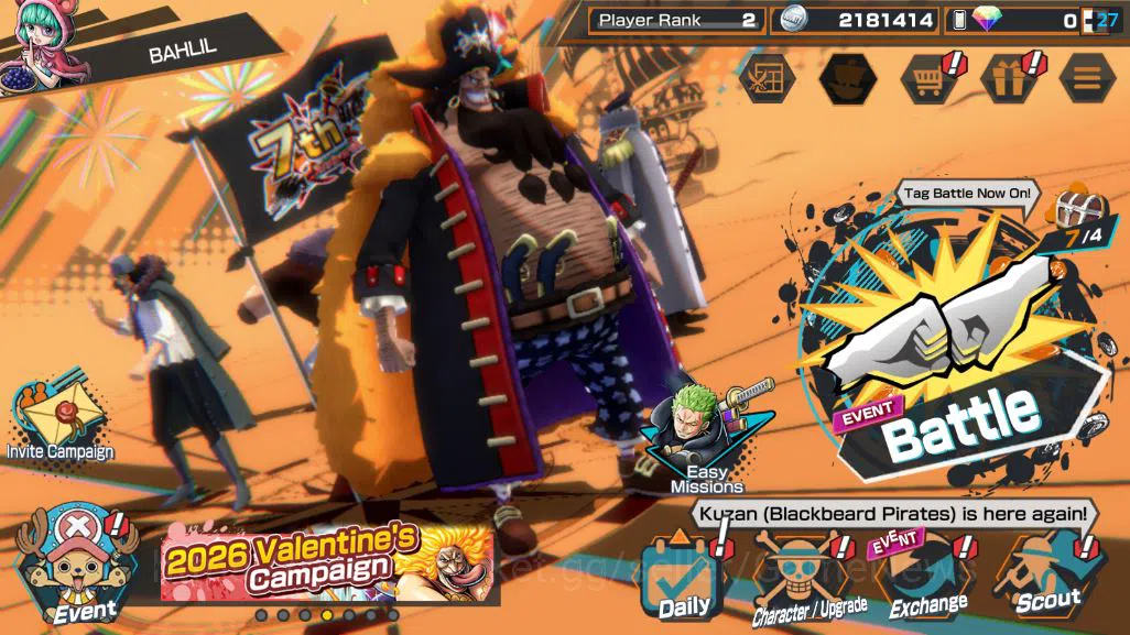 One Piece Bounty Rush Accounts Starter Global|4EX|Five Elders ST.Saturn,TFE Marshal D Teach,Blackbeard Kuzan,KOP Gol D