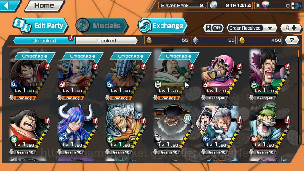 One Piece Bounty Rush Accounts Starter Global|4EX|Five Elders ST.Saturn,TFE Marshal D Teach,Blackbeard Kuzan,KOP Gol D 4