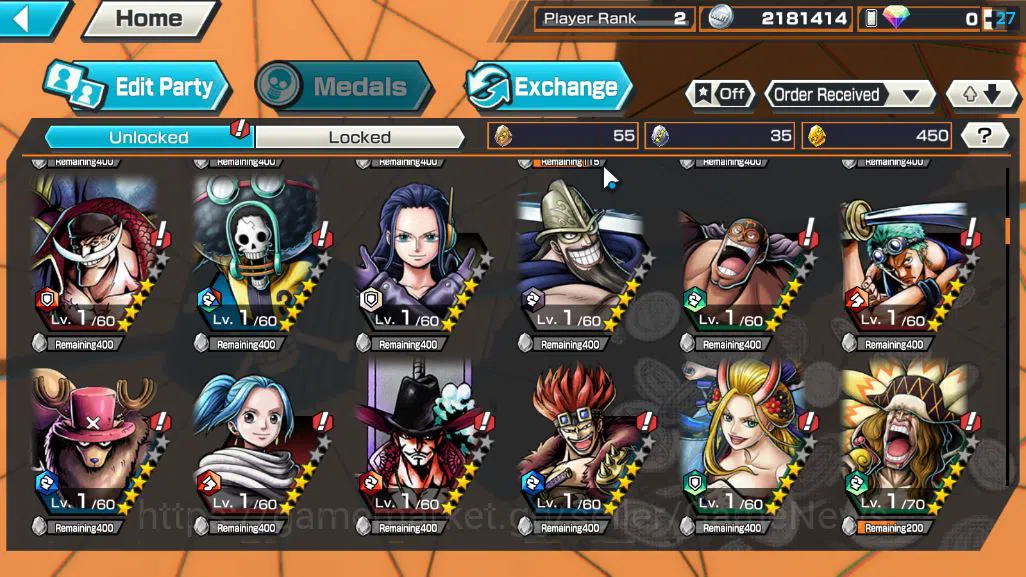 One Piece Bounty Rush Accounts Starter Global|4EX|Five Elders ST.Saturn,TFE Marshal D Teach,Blackbeard Kuzan,KOP Gol D 5
