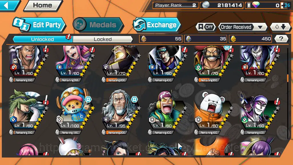 One Piece Bounty Rush Accounts Starter Global|4EX|Five Elders ST.Saturn,TFE Marshal D Teach,Blackbeard Kuzan,KOP Gol D 6