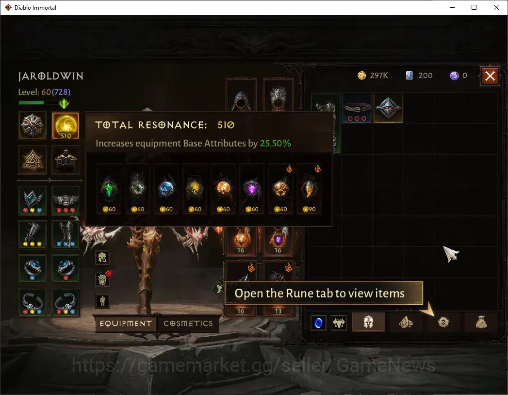 Diablo Immortal Accounts High-End SA - Oza|CS ON|Lv 60 (728)|Demon Hunter|CR 42k|Reso 510|Paragon Vanquisher|Inferno IV|1 4