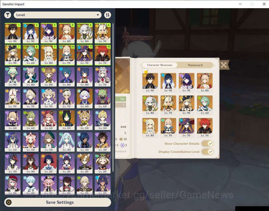 Genshin Impact Accounts ASIA |AR 56|8 Limit+7(*5Wep)|Nahida+Sign,Raiden,Ye image 1