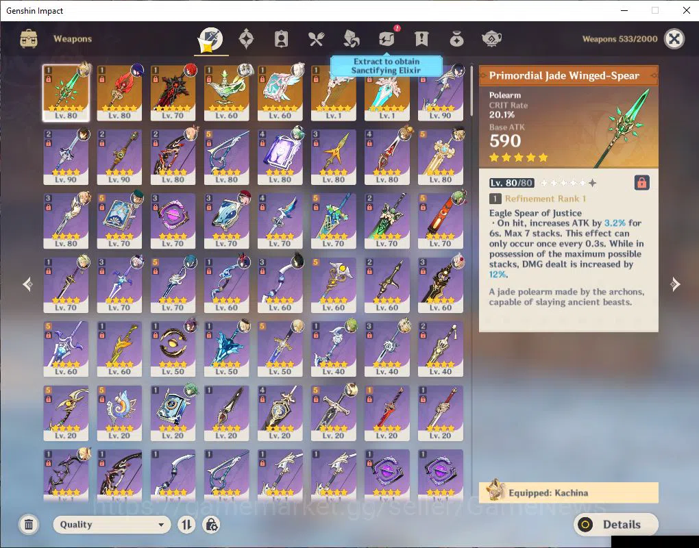 Genshin Impact Accounts ASIA |AR 56|8 Limit+7(*5Wep)|Nahida+Sign,Raiden,Ye image 5