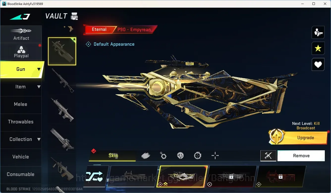 Blood Strike Accounts Others ASIA | 1 Eternal: P90-Empyrean|4 Legendary Gun|1 Limited Gun|1 Rename Card|Check SS BS4021B 1