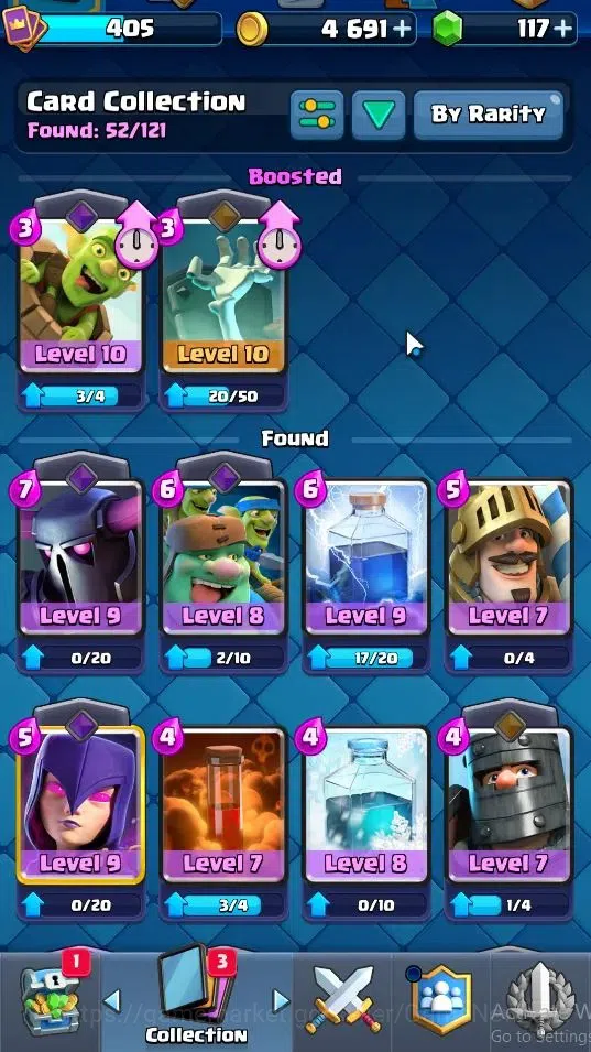 Clash Royale Accounts High-End Lv 405|Trophy 3041|KTL 10|Card 52/121|1 Hero 4 EVO 11 Epic 20 Rare 21 Common|Take Mail|Check 11