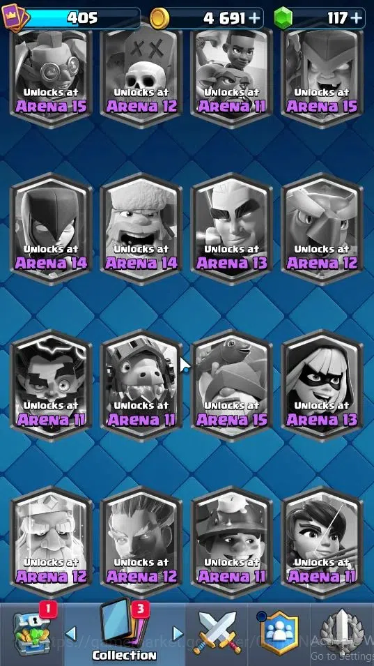 Clash Royale Accounts High-End Lv 405|Trophy 3041|KTL 10|Card 52/121|1 Hero 4 EVO 11 Epic 20 Rare 21 Common|Take Mail|Check 16