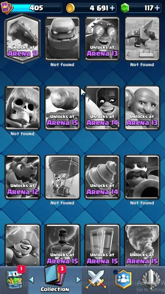 Clash Royale Accounts High-End Lv 405|Trophy 3041|KTL 10|Card 52/121|1 Hero 4 EVO 11 Epic 20 Rare 21 Common|Take Mail|Check 17