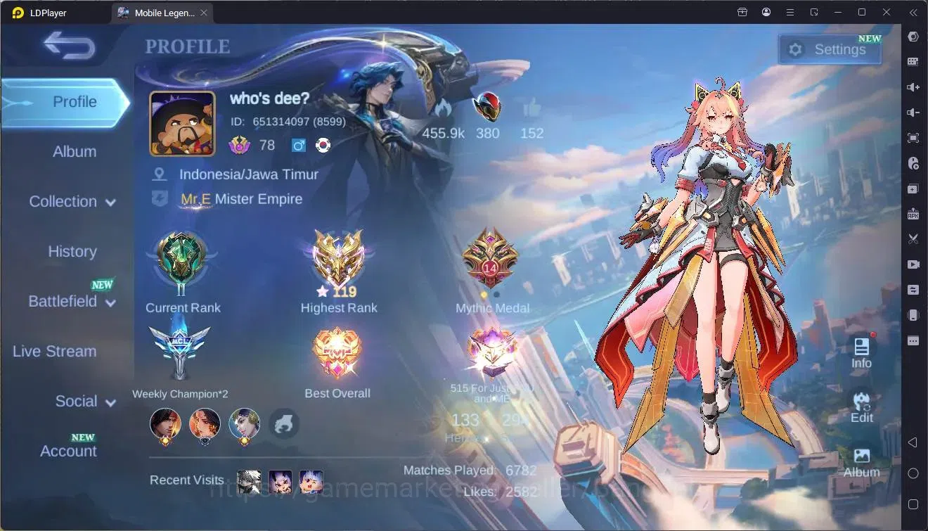 Mobile Legends: Bang Bang Accounts Global |Hero 133|Skin 294|Exalted|ASP Guin,Layla|P image 1