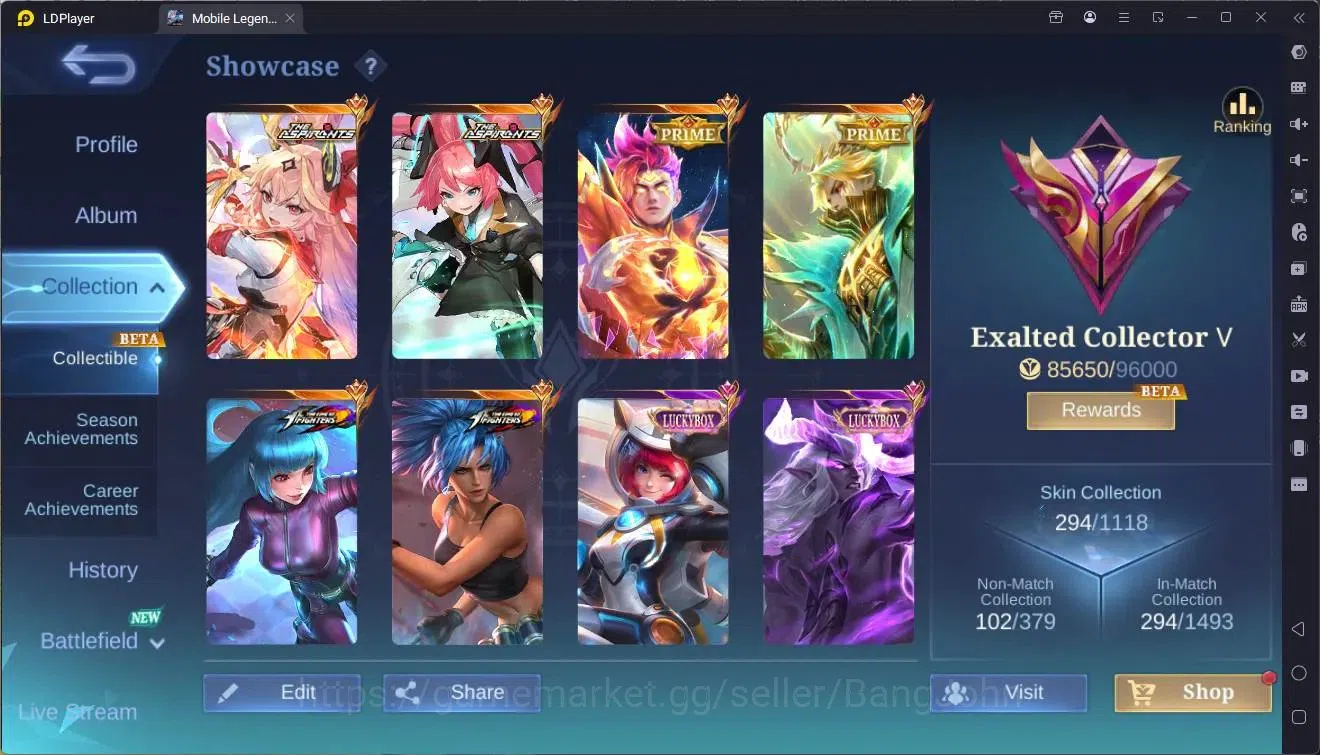 Mobile Legends: Bang Bang Accounts Global |Hero 133|Skin 294|Exalted|ASP Guin,Layla|P image 2