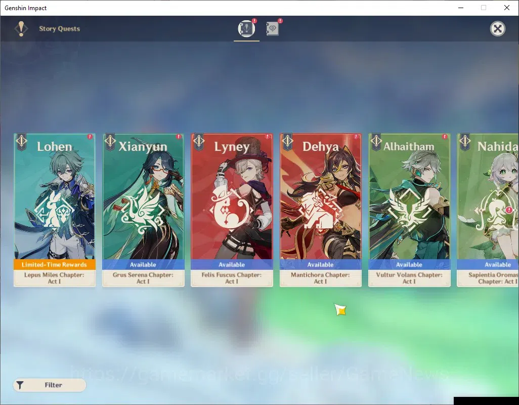 Genshin Impact Accounts ASIA|AR 48|BD Unset|1 Limited + 1 (*5 Weapon)|Clor image 15