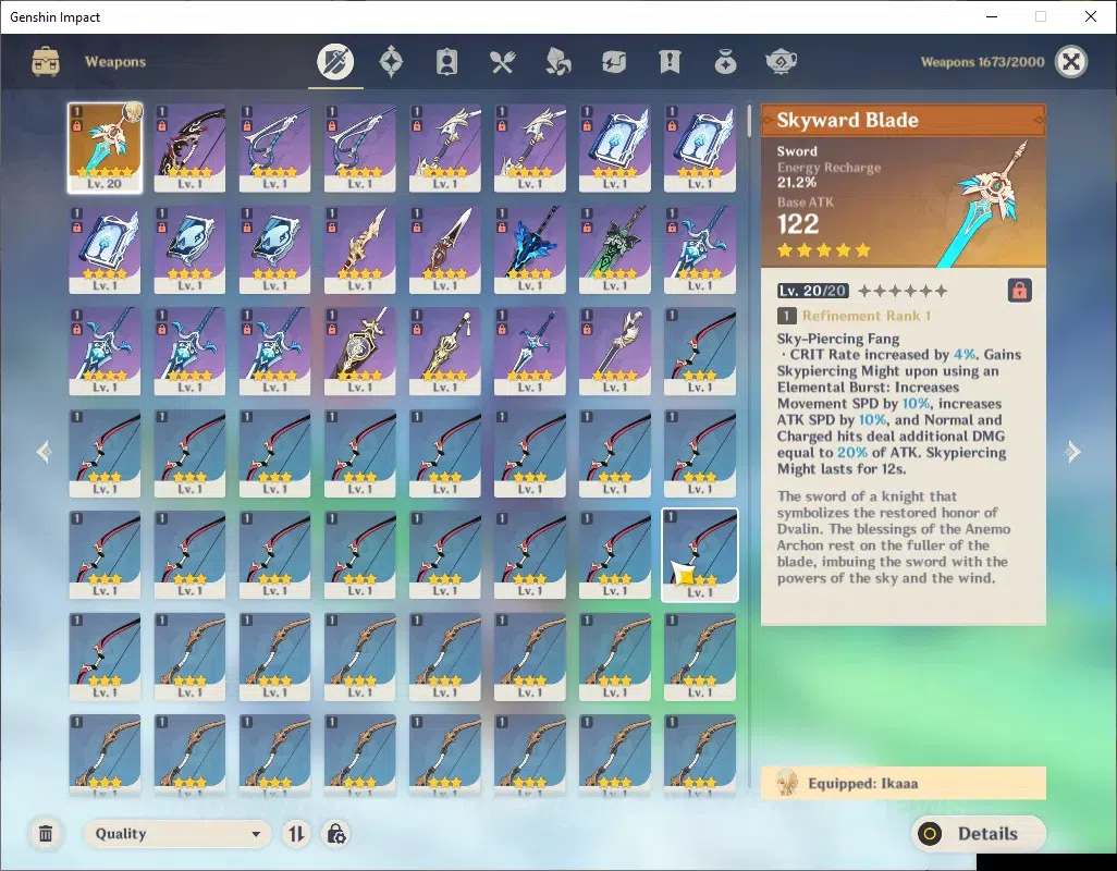 Genshin Impact Accounts ASIA|AR 48|BD Unset|1 Limited + 1 (*5 Weapon)|Clor image 3
