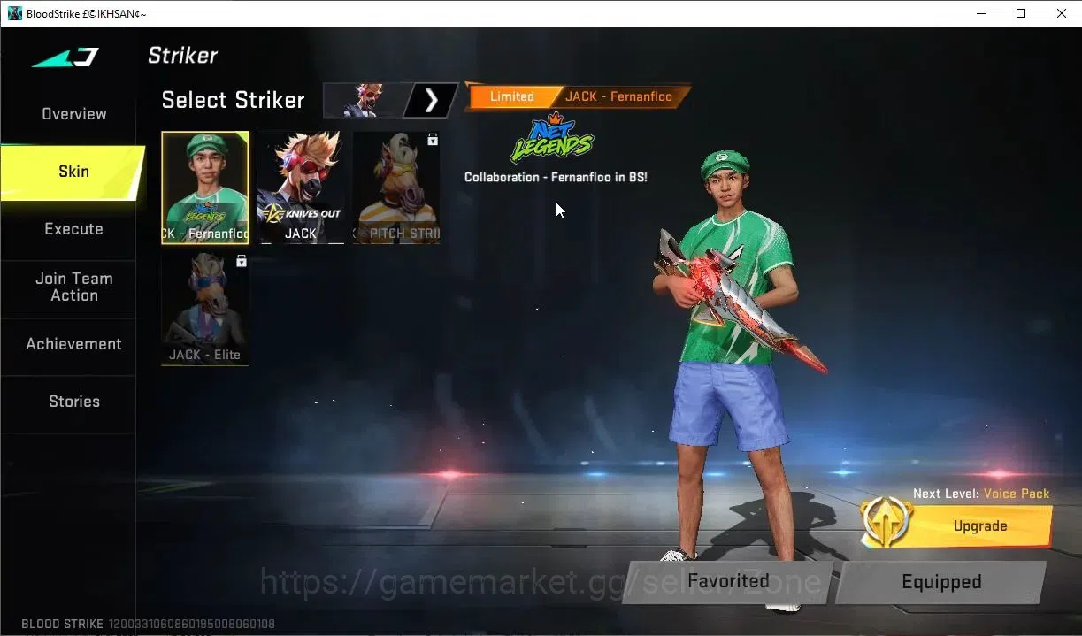 Blood Strike Accounts Starter ASIA| Starter 1 ETERNAL: Spear-Relic|2 FERNANFLOO, MISSA Strikers|5 LEGENDARY Guns|Check 1