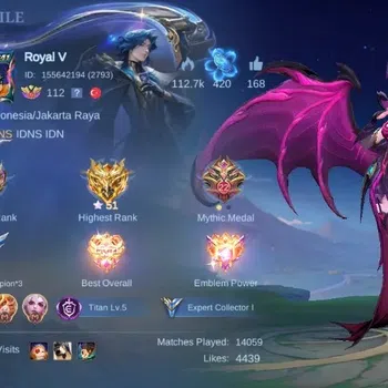 Mobile Legends: Bang Bang Accounts Collector Global|Skin 242|Expert|Collector Natalia,Blazing Franco+Aldous,Lightborn