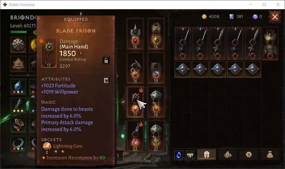 Diablo Immortal Accounts High-End EU-Sescheron | 60 (753) Crusader-Sliner | CR 42k | Reso 570 | Inferno IV | Lv30 (7 10